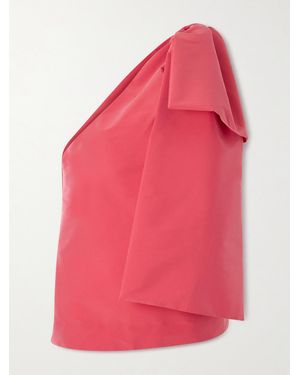 BERNADETTE Winnie One-Shoulder Bow-Detailed Taffeta Top - Pink