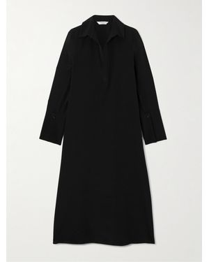 Max Mara Ossola Hemdblusenkleid Aus Einer Seidenmischung - Schwarz
