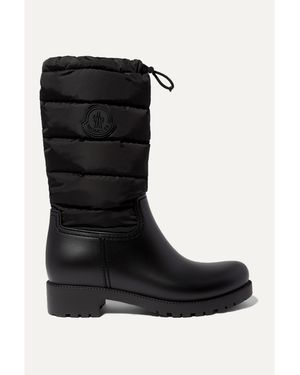 Moncler Ginette Quilted Nylon And Rubber Rain Boots - Black