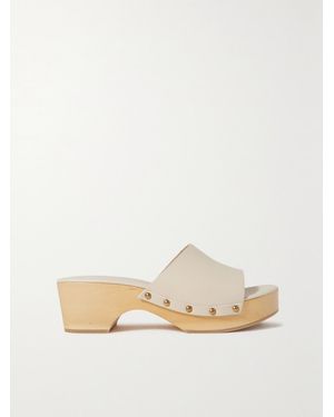 Aeyde Bobbie Studded Leather Platform Clogs - Multicolour