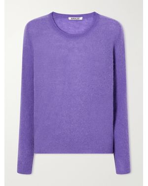 AURALEE Suri Alpaca-Blend Sweater - Purple
