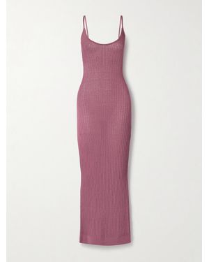 Skims Sheer Knit Long Cami Dress - Pink