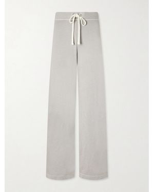 James Perse Cotton-Terry Wide-Leg Track Pants - White