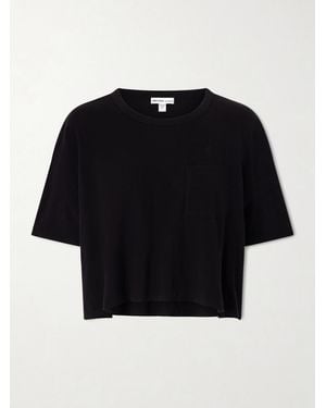 James Perse Cropped Cotton-Blend Jersey T-Shirt - Black