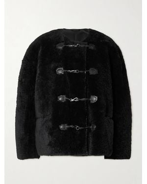 TOTEME Teddy Shearling Clasp Jacket - Black