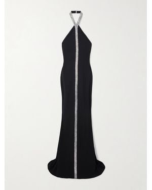 ‎Taller Marmo Robe Du Soir Dos Nu En Crêpe À Cristaux Swarovski Acropoli - Blanc