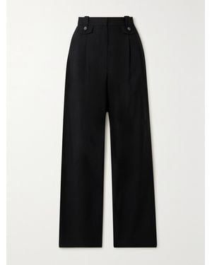 D'Estree Charlotte Woven Wide-Leg Trousers - Black