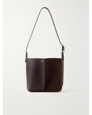 Loewe Bilbao Suede And Leather Tote - White