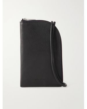 Rick Owens Leather Crossbody Wallet - Black