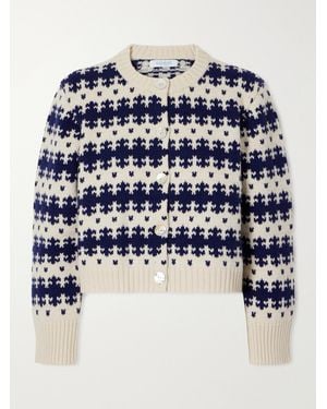 Calle Del Mar Royal Fair Isle Cashmere Cardigan - Blue