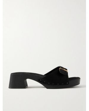 KHAITE Britt Buckled Calf Hair Mules - Black