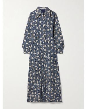Alix Of Bohemia Lotte Jacquard-Knit Wool And Cotton-Blend Maxi Dress - Blue