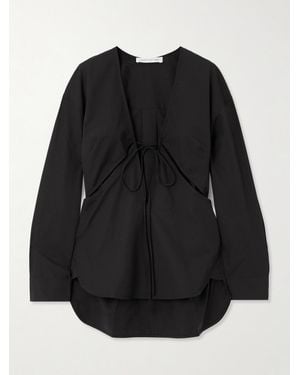 Christopher Esber Triqueta Bluse Aus Baumwollpopeline Mit Cut-Outs Zum Binden - Schwarz
