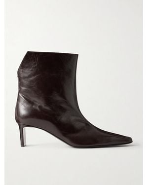 KHAITE Ona 55 Leather Ankle Boots - Black