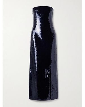 Bottega Veneta Strapless Sequin-Embellished Recycled-Tulle Maxi Dress - Blue