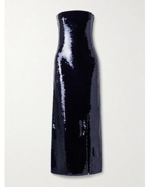 Bottega Veneta Strapless Sequin-Embellished Recycled-Tulle Maxi Dress - Blue