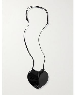 Alaïa Le Coeur Patent-Leather Shoulder Bag - White