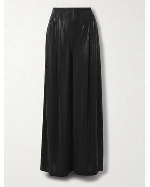 Norma Kamali Pantalon Large En Jersey Stretch À Plis - Noir
