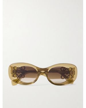 Loewe Anagram Oversized Cat-Eye Acetate Sunglasses - Natural
