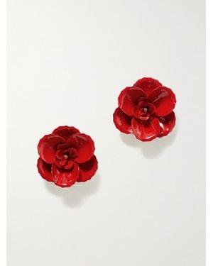 Jennifer Behr Chaya Ohrringe Mit Goldfarbenen Details Und Emaille - Rot