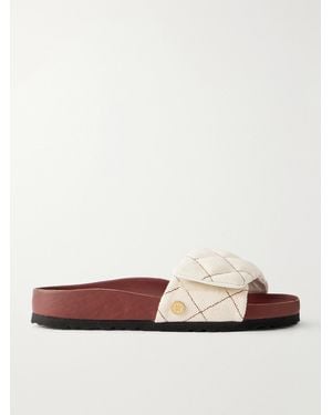 Birkenstock Sylt Padded Quilted Canvas Sandals - Natural