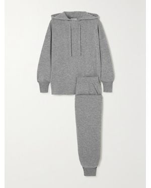Allude Cashmere Hoodie And Track Trousers Set - Grey