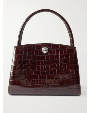 Liffner Pushlock Lady Croc-Effect Leather Shoulder Bag - Red