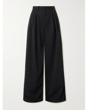 Magda Butrym Pleated Wool-Twill Wide-Leg Trousers - Black