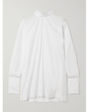 Dries Van Noten Tie-Detailed Gathered Cotton-Poplin Shirt - White