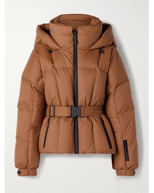 CORDOVA The Monterosa Hooded Belted Quilted Recycled Down Ski Jacket - Brown