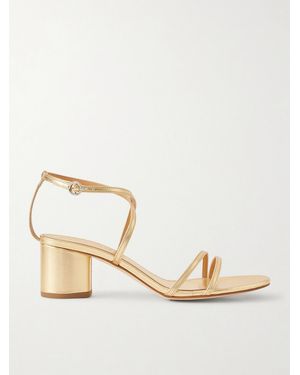 Aeyde Mirella Metallic-Leather Sandals - Natural