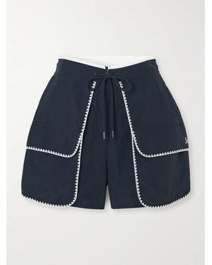Sea Evelyn Embroidered Shell Shorts - Blue