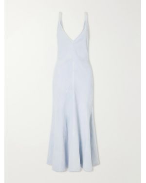 Gabriela Hearst Brigita Suede Midi Dress - White