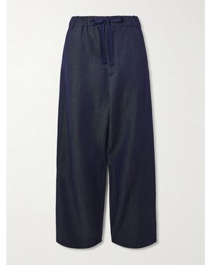 Sanderlak Wool-Blend Twill Wide-Leg Trousers - Blue