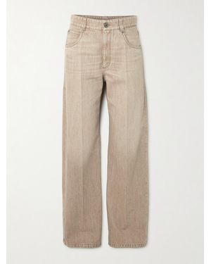 Brunello Cucinelli High-Rise Wide-Leg Jeans - Natural