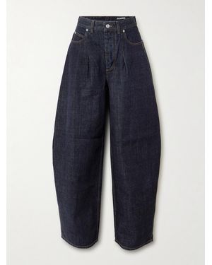 Jacquemus The Ovalo De-Nîmes Pleated High-Rise Barrel-Leg Jeans - Blue