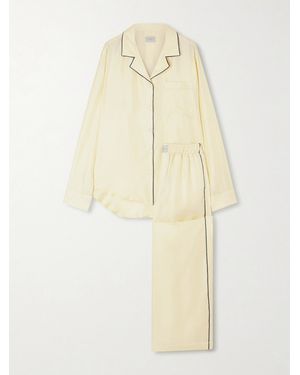 Comme Si Pyjama Aus Seiden-Twill Mit Paspeln - Natur