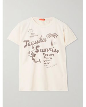 Mother The Boxy Goodie Goodie Printed Cotton-Blend Jersey T-Shirt - Natural