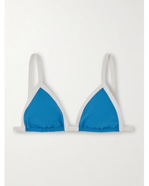 Marysia Swim Porto Zweifarbiges Triangel-Bikini-Oberteil - Blau