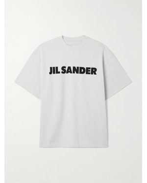Jil Sander T-Shirt Aus Baumwoll-Jersey Mit Print - Grau