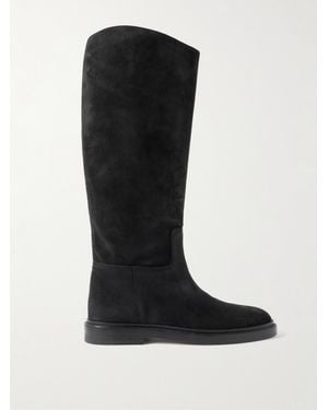 LEGRES 80 Suede Knee Boots - Black