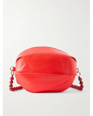 Lemaire Balloon Slits Faux-Pearl Leather Shoulder Bag - Red