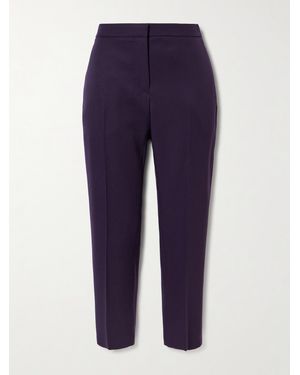 McQueen Verkürzte Hose Aus Grain De Poudre Aus Wolle - Blau