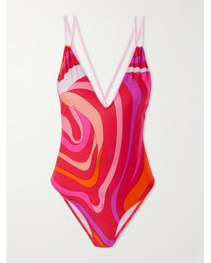 Emilio Pucci Marmo Printed Swimsuit - Pink