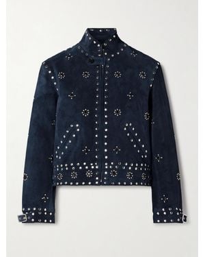 Bode Howard Jacke Aus Veloursleder Mit Verzierungen - Blau