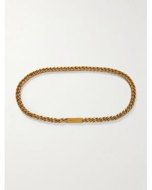 Saint Laurent Burnished-Tone Belt - White