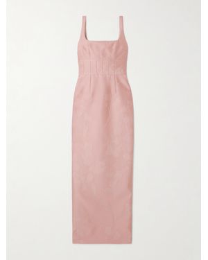 Emilia Wickstead Martel Panelled Cloqué Maxi Dress - Pink