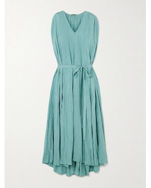 JOSEPH Martini Midikleid Aus Habutai-Seide Mit Bindegürtel - Blau