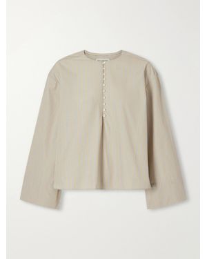 Kallmeyer Marguerite Striped Cotton-Poplin Blouse - Natural