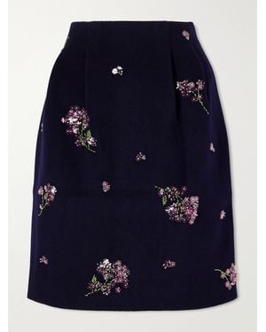 ShuShu/Tong Sequin-Embellished Wool Midi Skirt - Blue
